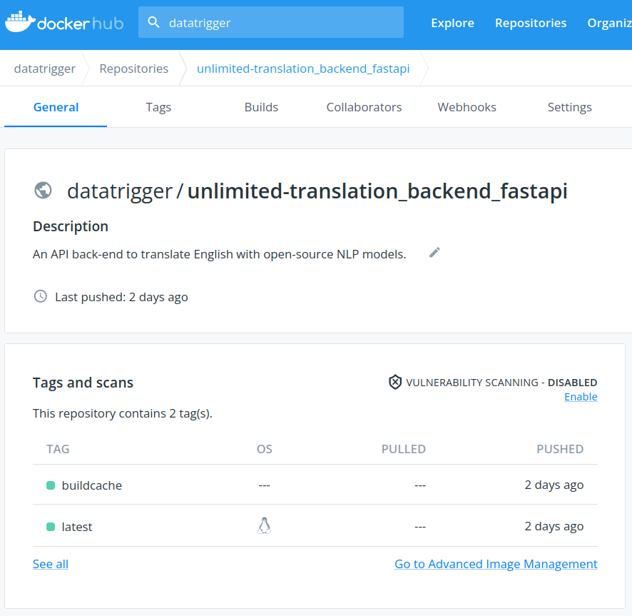 FastAPI Docker image